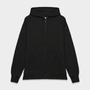 Cozy Sweatfleece Boyfriend Zip Hoodie Black Small